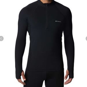 NWT Columbia black  MIDWEIGHT STRETCH LONG SLEEVE HALF ZIP Size Medium